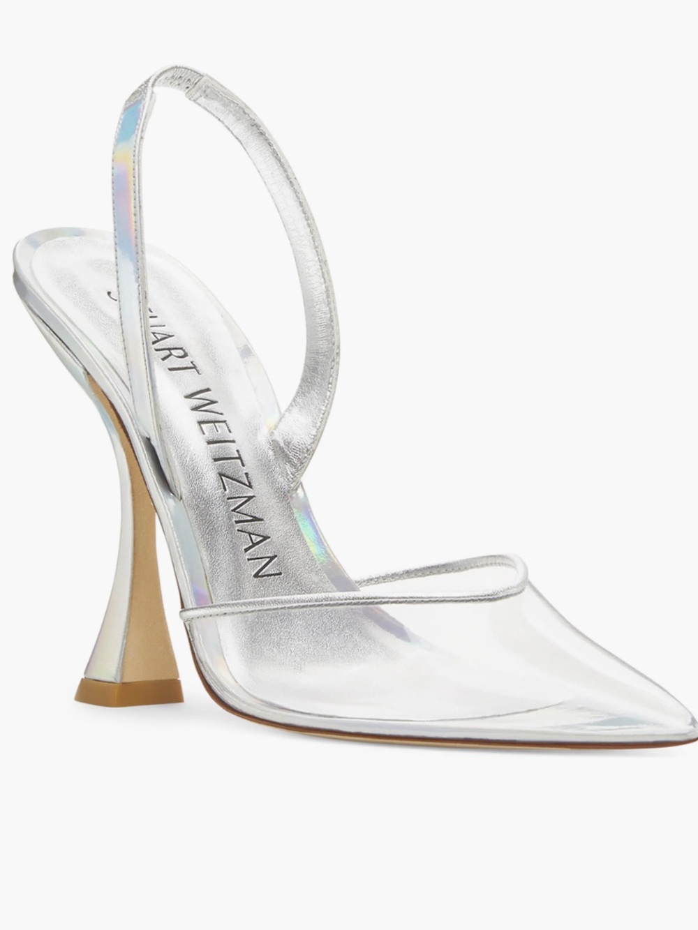 Stuart Weitzman xcurve 100 pointed toe clear pvc slingback pumps sz 6.5